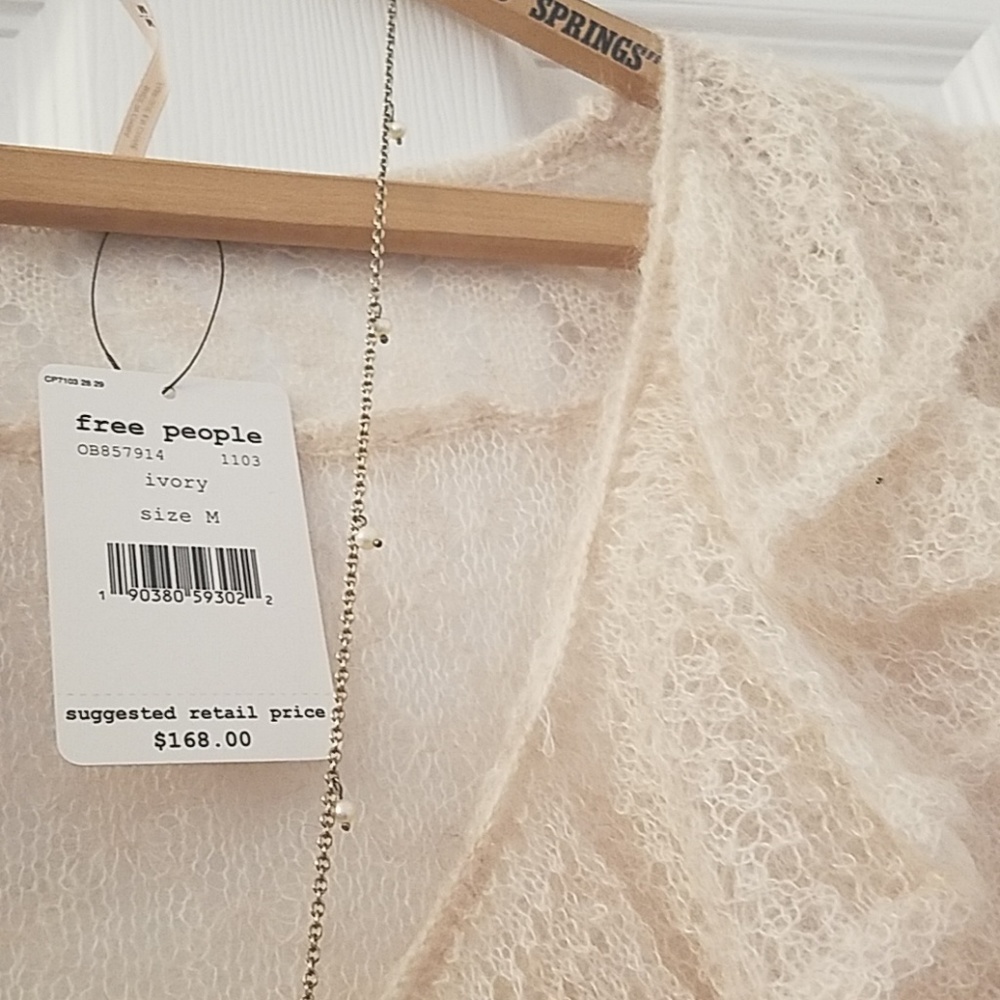 FREE PEOPLE Romantic Macaroon Boho Ruffle Neck Sweater - Picture 7 of 8